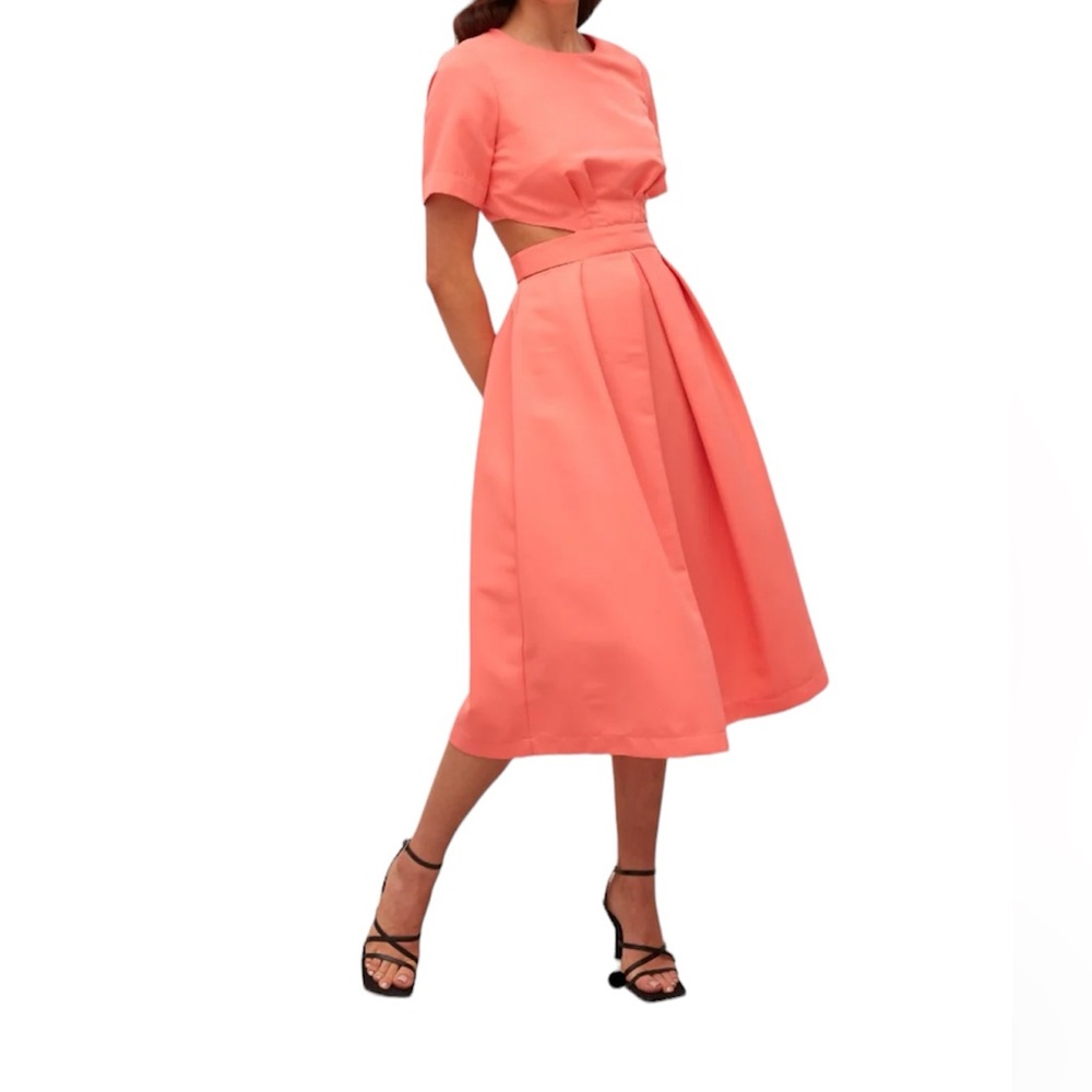 NWT Nobody's Child Alice Dress Coral Cutout Sides Midi UK 12 - US 8